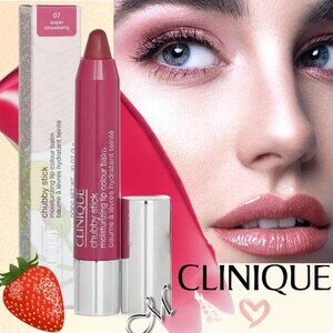Clinique Chubby Stick 07 SUPER STRAWBERRY Moisturizing Lip Color Balm 3g NIB